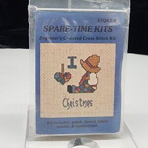 Cross Stitch Kit For Beginners I Love Christmas Boy  #STQK2-8